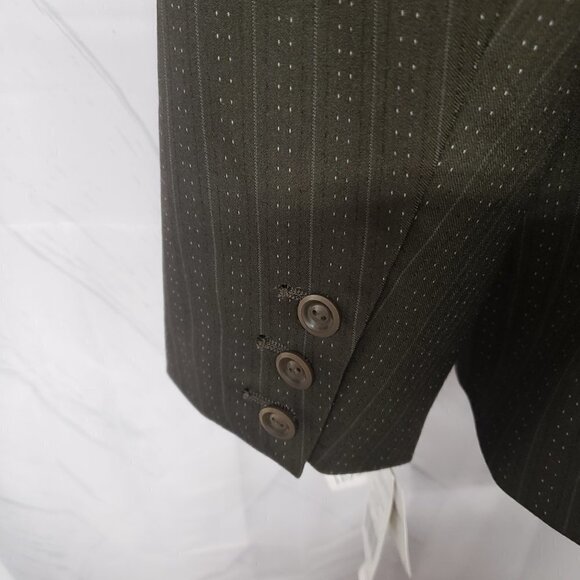 NWT Sharagano Olive Striped Blazer Office Casual Boho Minimalist 18 - Picture 5 of 11